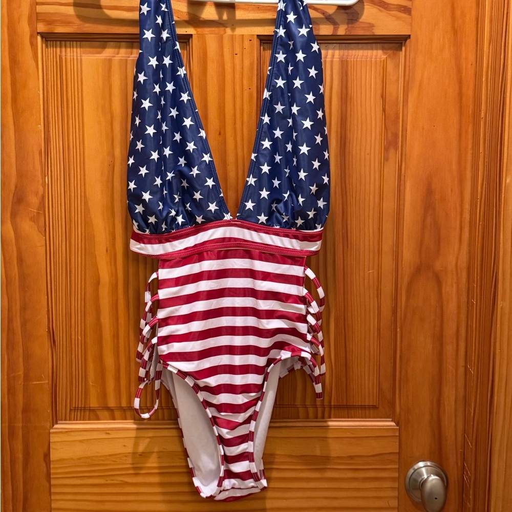 Star-Spangled Swimsuit with side cutouts